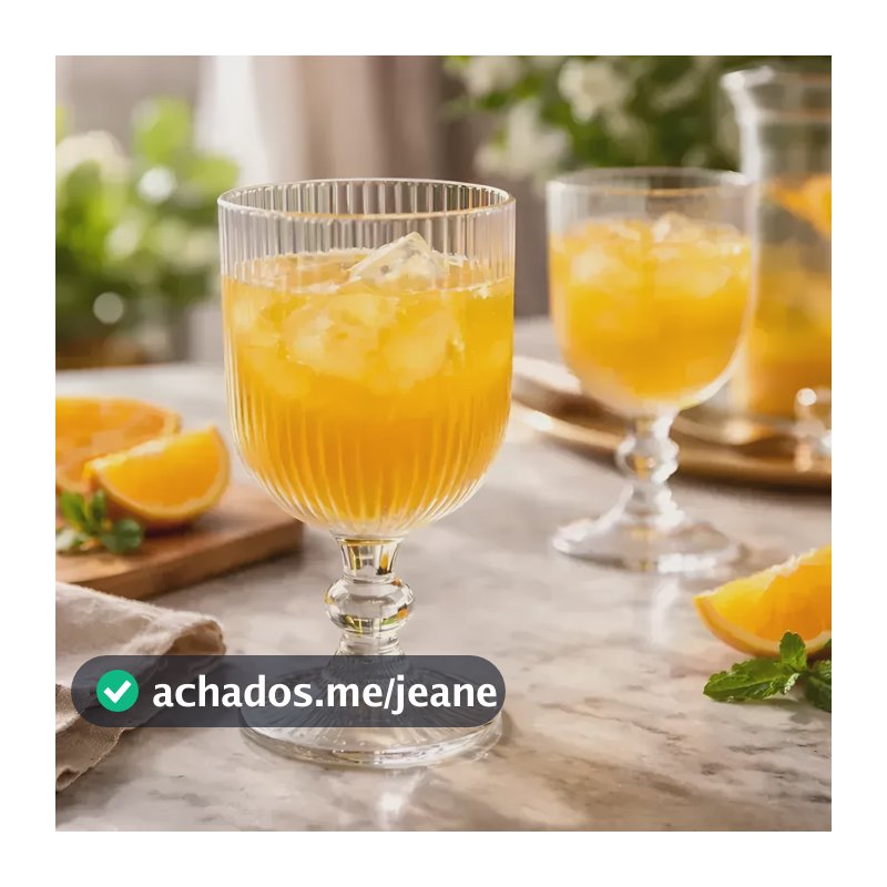 Jogo 6 Taças De Vidro Canelada 380ml Vinho Drinks Mesa Posta