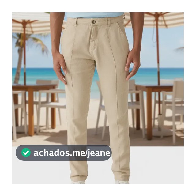 Calça Social Linho Masculina Casamento Ferias Na Praia
