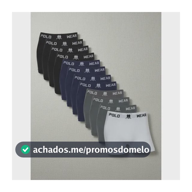 Kit 12 Cuecas Boxer Polo Wear Masculino Microfibra Liso Branco, Cinza, Preto E Azul Marinho Liso P