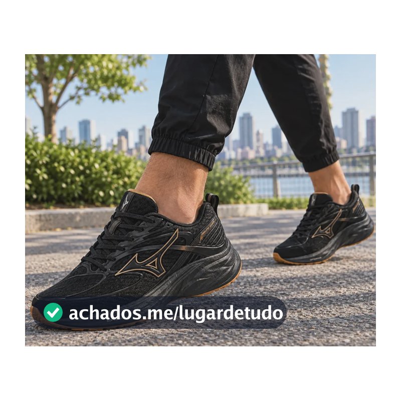 Tenis Mizuno Esportivo Space 6 Confortável Treino Caminhada Preto/preto Liso 37