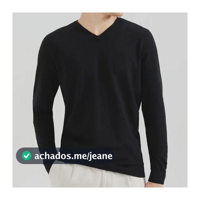 Blusão Masculino Básico Em Tricô E Gola V