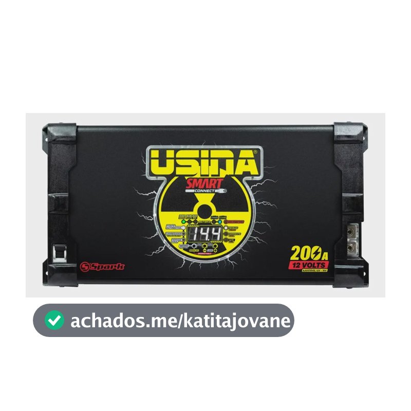 Fonte Carregador Usina Smart Connect 200a Bivolt Automático Cor Preto