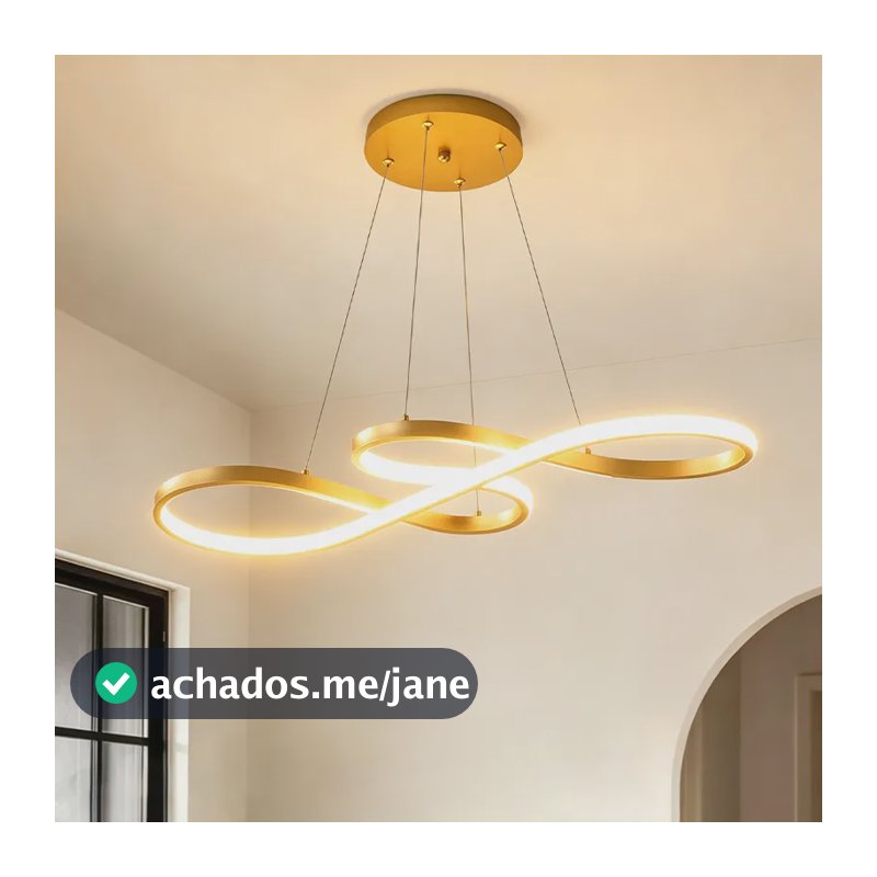 Lustre Pendentes,luminária Teto Moderna Led Sala-com Remote 127/220v Dourado