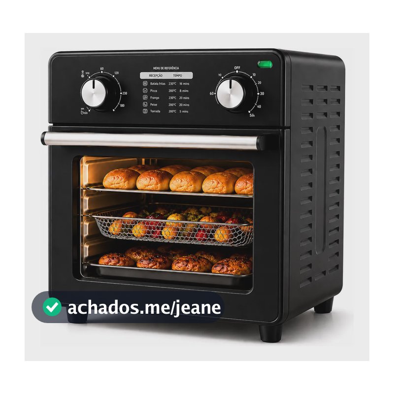 Fritadeira Elétrica Forno Oven 10l Preto 110v Air Fryer Preto 127v