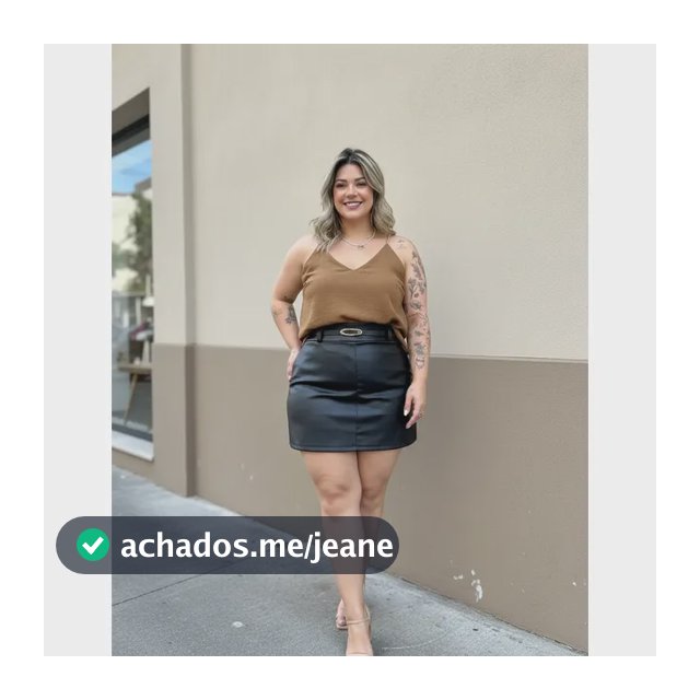 Short Saia Plus Size Couro Com Cinto Casual Saia 360 Social