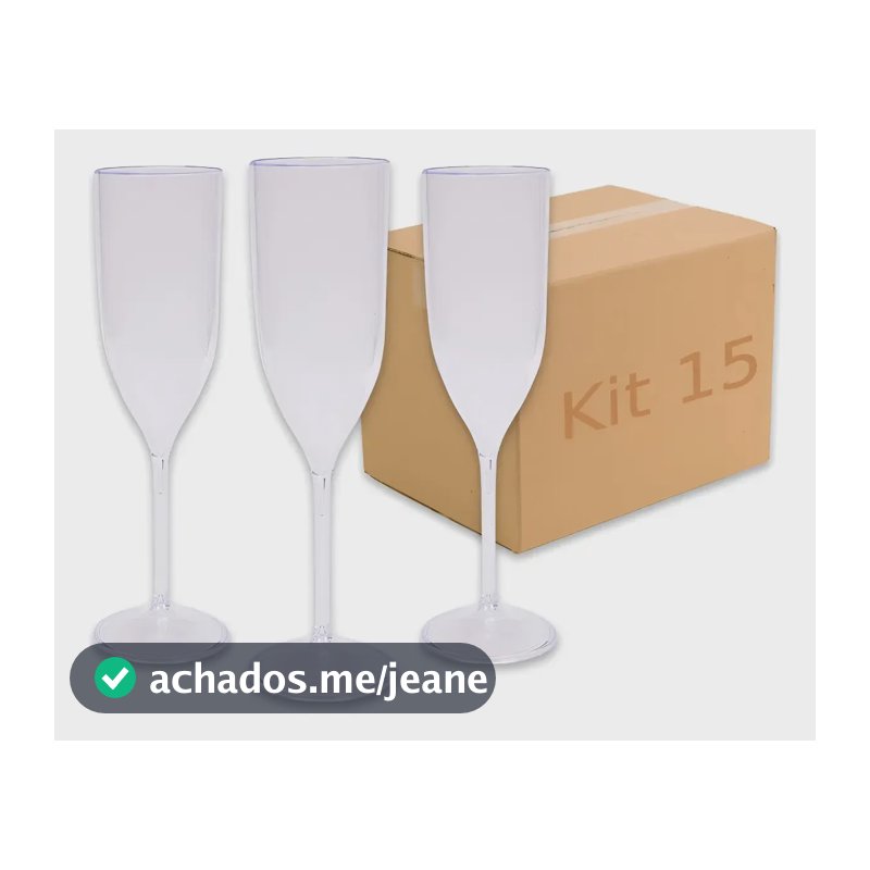Kit 15 Taça Champanhe 180 Ml Fábricante Festa Atacado Varejo Cristal