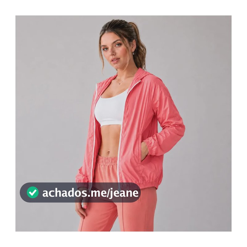 Jaqueta Feminina Iz Corta Vento Ultra Leve Com Capuz 2026 Coral M Liso