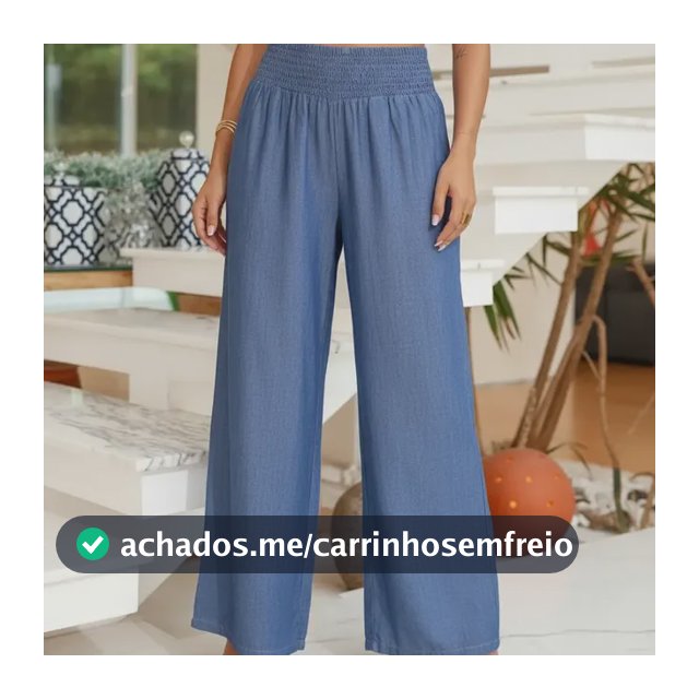 Calça Grávida Gestante Jeans Soltinha Cós Lastex Confortável