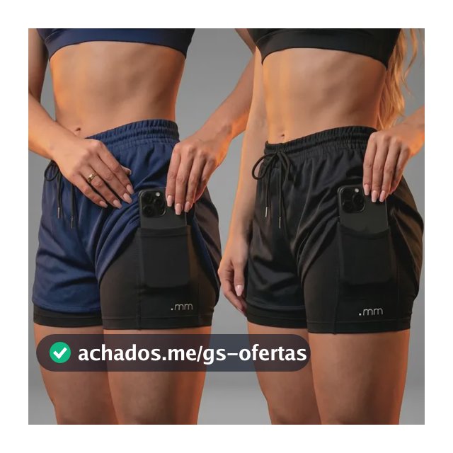Kit 2 Short Duplo Compressão Fitness Bermuda Treino Feminino