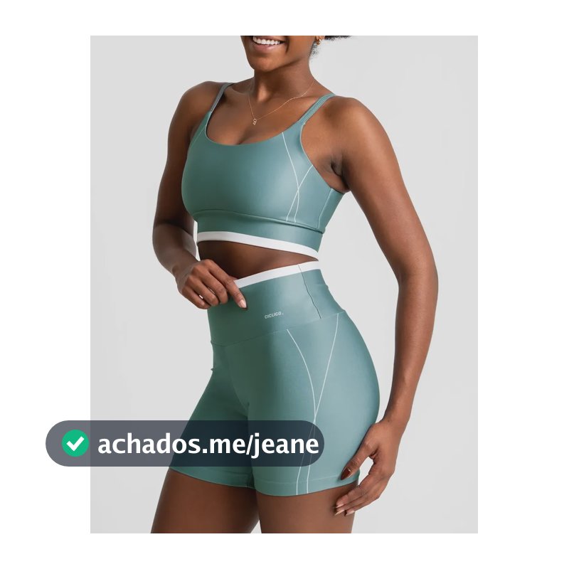 Conjunto Feminino Academia Top Alcinha E Shorts Fitness Verde Liso M