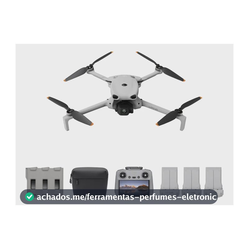 DJI Lito X1 Fly More Combo Controle C/ tela DJI RC 2, Drone com câmera 4K p/ iniciantes, detecção de obstáculos, ActiveTrack, sensor de 1/1.3", transmissão de vídeo de 15 km, 3 baterias - DJI083