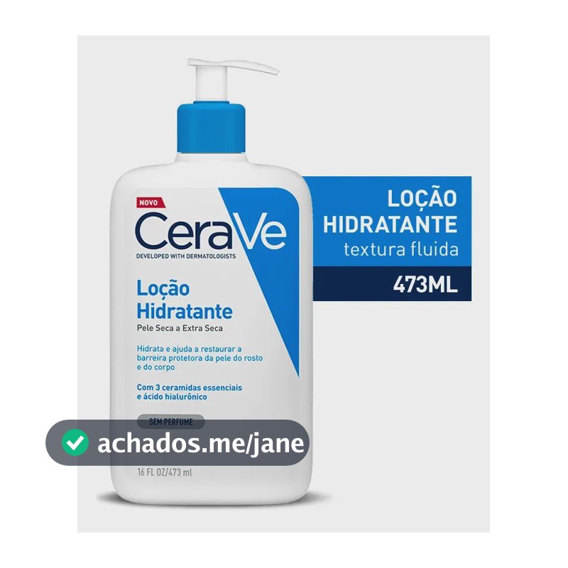 Loção Hidratante Corporal Sem Perfume, com Ceramidas Essenciais e Ácido Hialurônico, Textura Fluida CeraVe 473ml