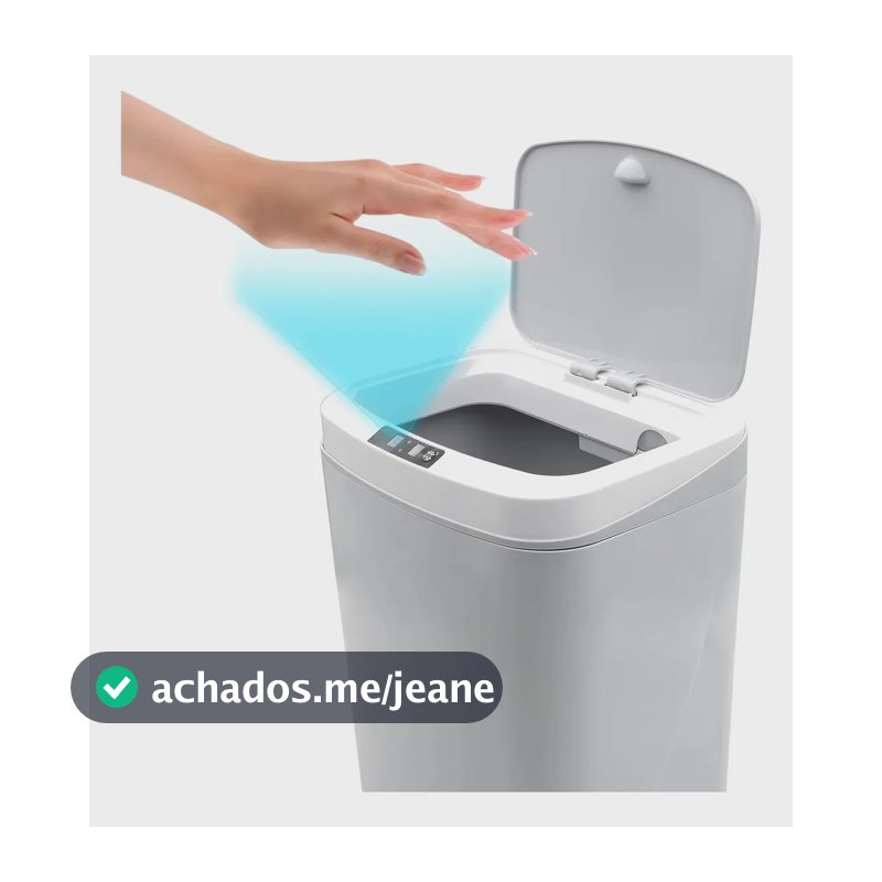 Lixeira Automática Lixeiras Inteligentes Com Sensor 16l Cor Cinza