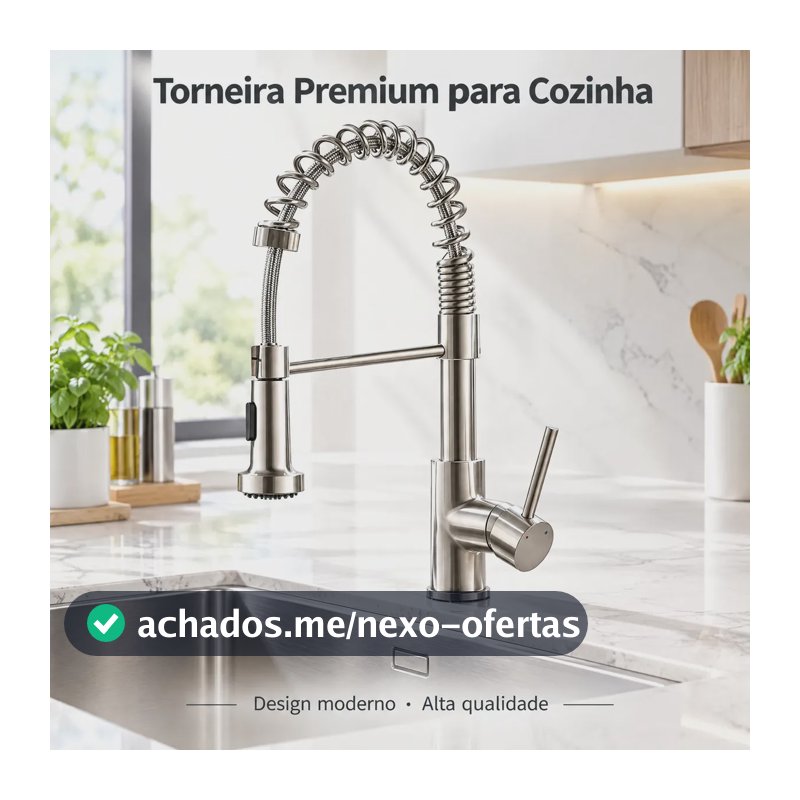 Torneira Para Pia Cozinha Bancada Gourmet Monocomando Escovada Acabamento Aço Inox 304 Cor Prateado Yesop