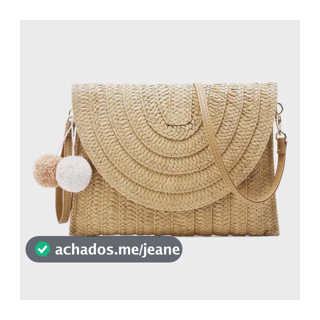 Bolsa De Palha Praia Feminina Bolsa Transversal Cor Bege