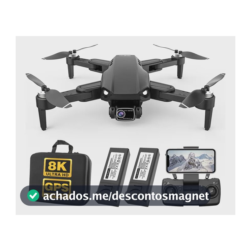Mini drone L900 PRO SE com dual câmera 8K preto 5GHz 2 baterias Motor sem escova profissional