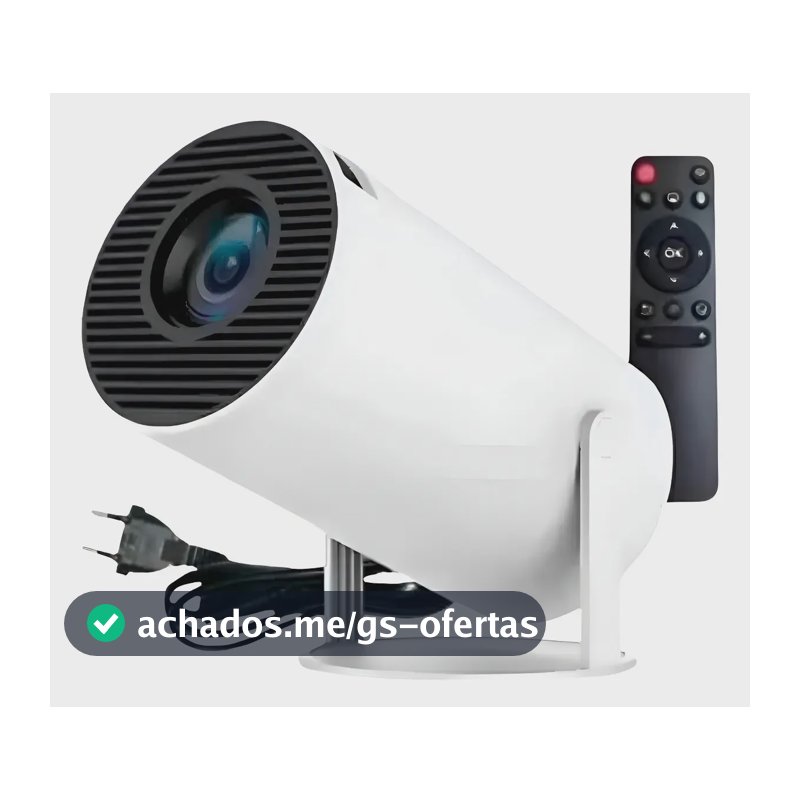 Projetor Smart Portátil Full Hd 4k Android 11 Wi-fi Bluetooth tv Mini Projetor hy300 Home Theater Cinema Em Casa Imagem Nítida Som Potente Compatível Com Diversos Dispositivos Branco LUZTUDO