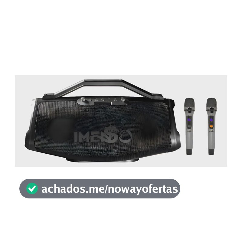 Caixa De Som Imenso X75 200w Rms 9000mah Ipx4 C/ 2 Microfone Preto 127/220v