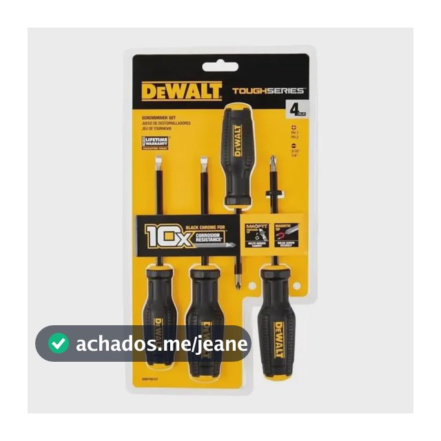 Conjunto de chaves de fenda Toughseries Dewalt de 4 peças Dwht65101