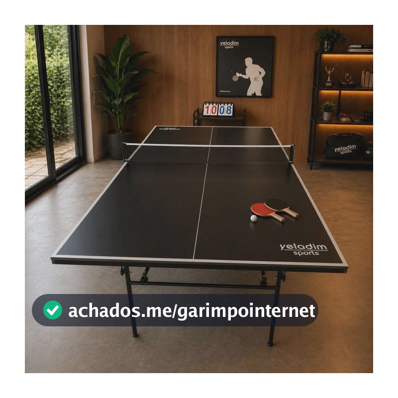 Tênis De Mesa Ping Pong Dobrável Com Rodas Completa Yeladim Cor Preto