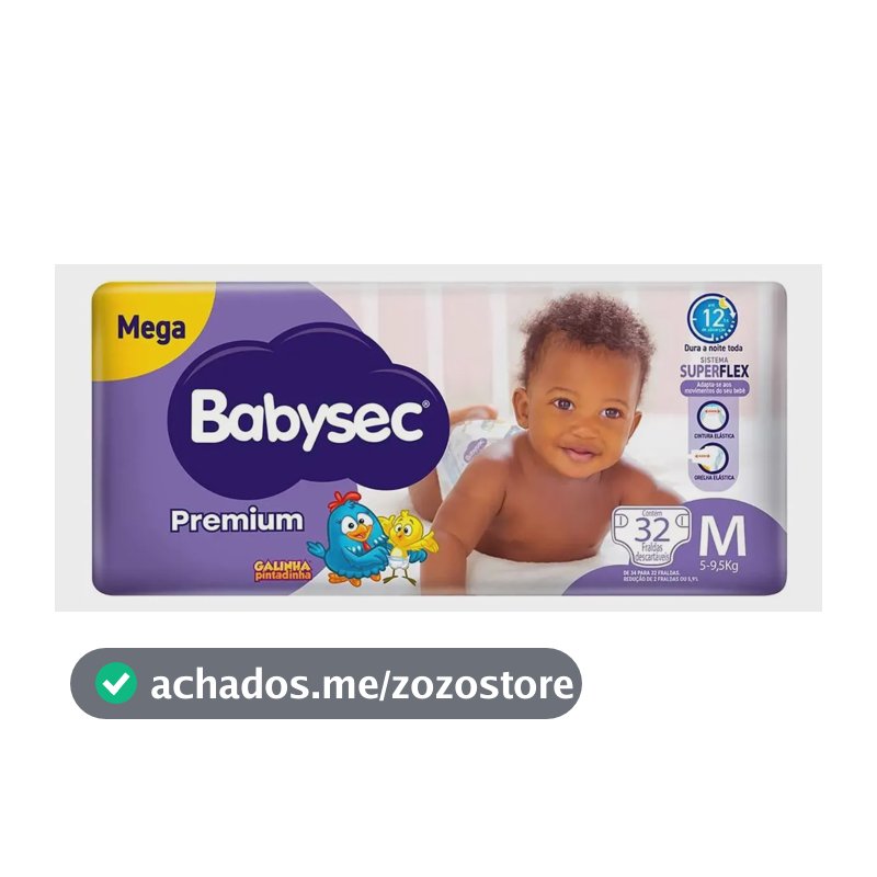 Fralda Premium Flexiprotect Galinha Pintadinha Babysec Sem gênero M