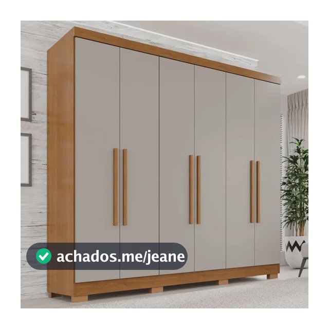 Guarda-roupa Casal 6 Portas 2 Gavetas França Espresso Móveis cor cinamomo off-white