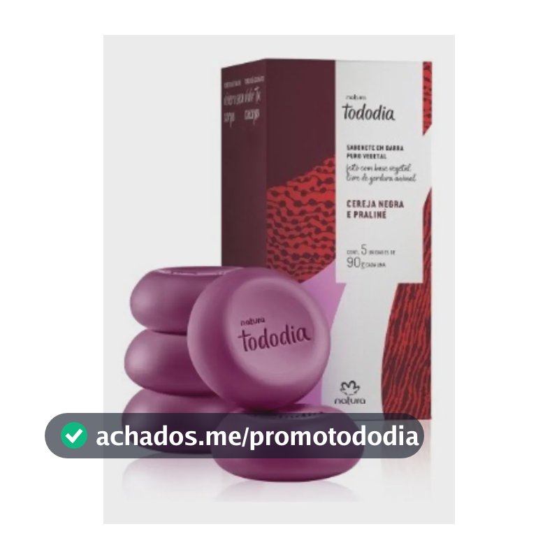 Sabonete Em Barra Natura Tododia 5x90g Cereja Negra E Praliné
