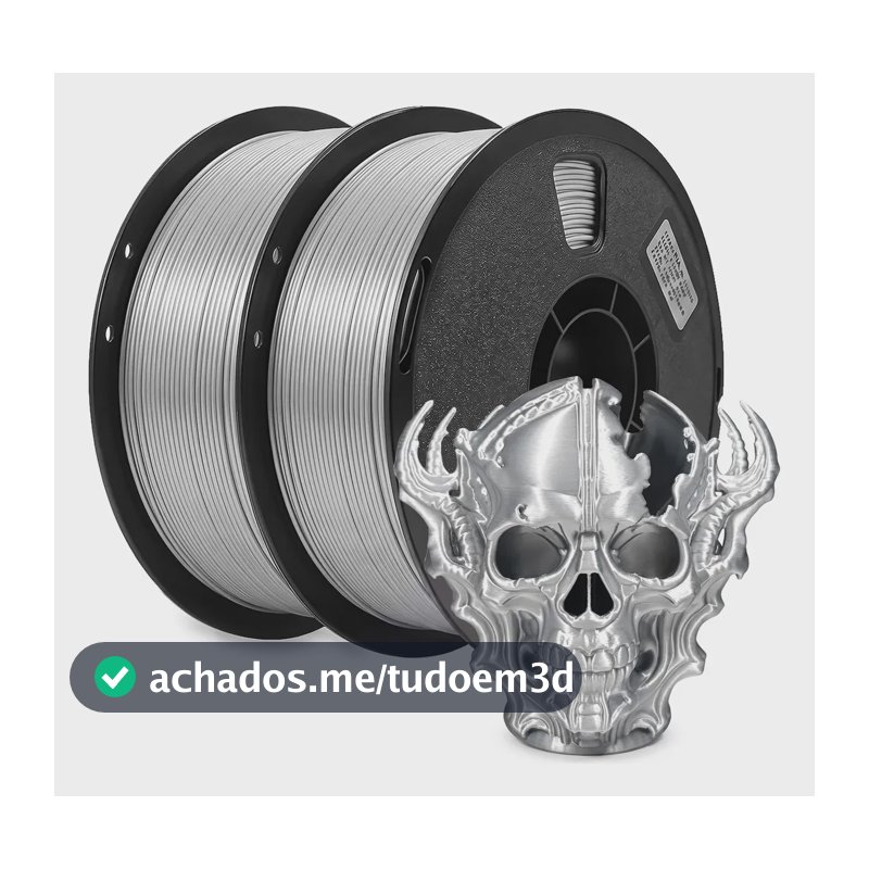 Filamento De Impressora 3d Pla 1,75mm 2kg Impressão Gradient Prateado