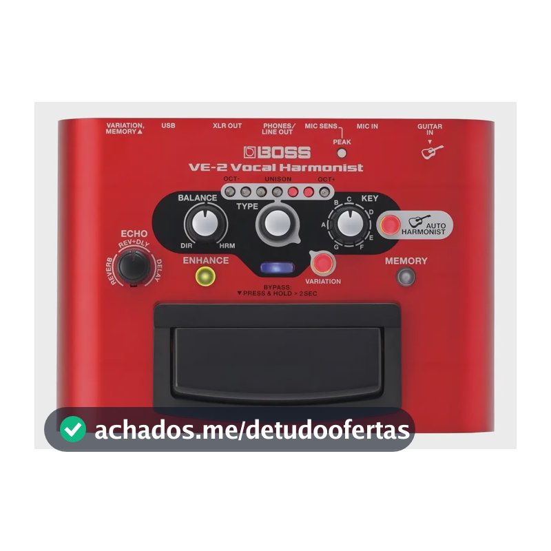Pedal de Efeito Vocal Boss VE-2 Harmonist para Voz com 3 Efeitos