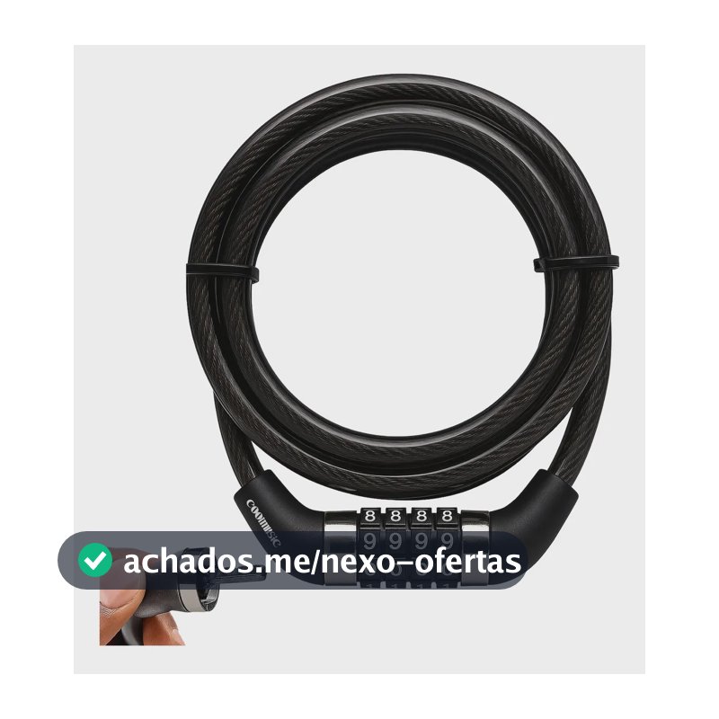 Cadeado Bicicleta Antifurto Trava Com Senha Aço Reforçado Para Bike Moto Corrente Portão Coolmusic Cor Preto