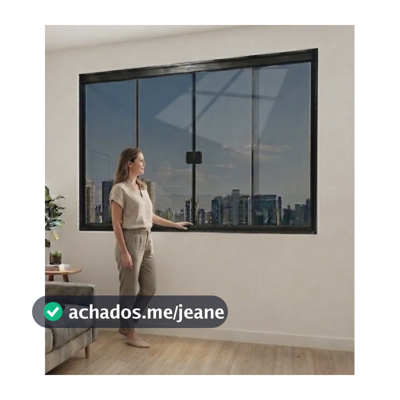 Janela Vidro Fume Temperado Larg 150x100 Alt Al Preto 4 Fls Preto