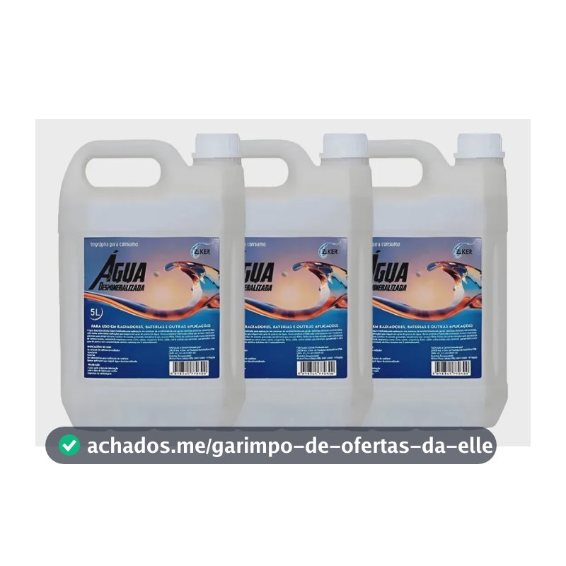 Kit 15 Litros Agua Desmineralizada P/motor Bateria Automotivo Branco