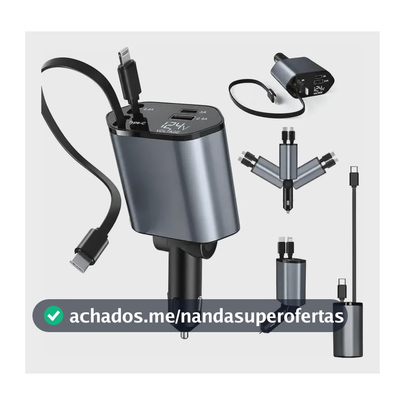 Carregador Veicular Usb 12v Para Carro Automotivo