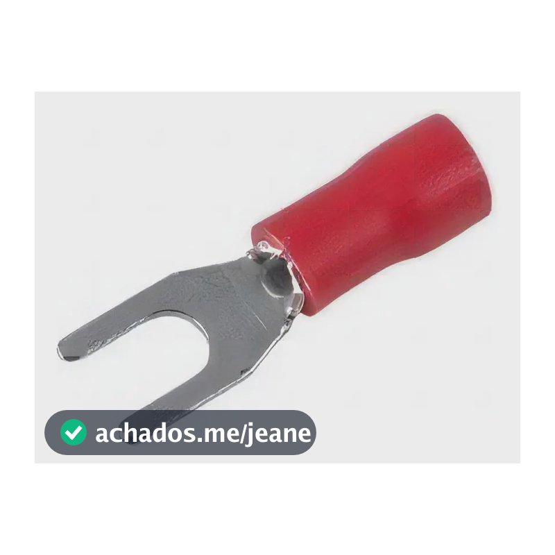 Con-Fio Terminal Forquilha (garfo) 1,5 Mm2 Vermelho - 100 Peças