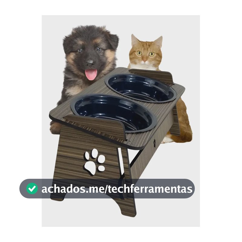 Comedouro Pet Suspenso Para Gato E Cachorro Cor Tabaco