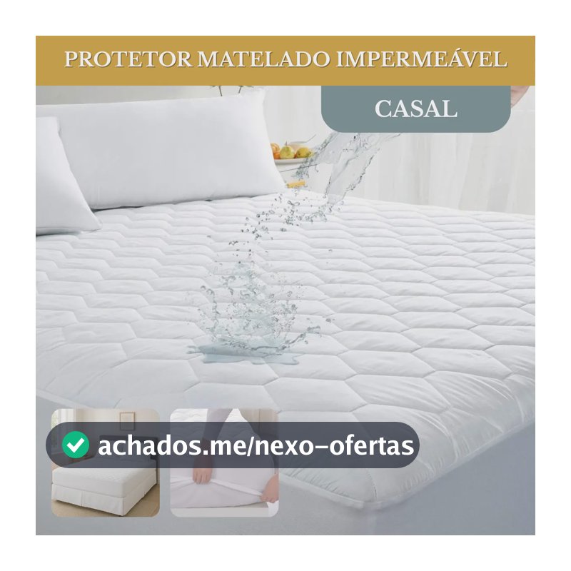 Capa Colchão Impermeável Protetor Antialérgico Matelado Antiácaro Respirável Casal Macio E Silencioso Branco