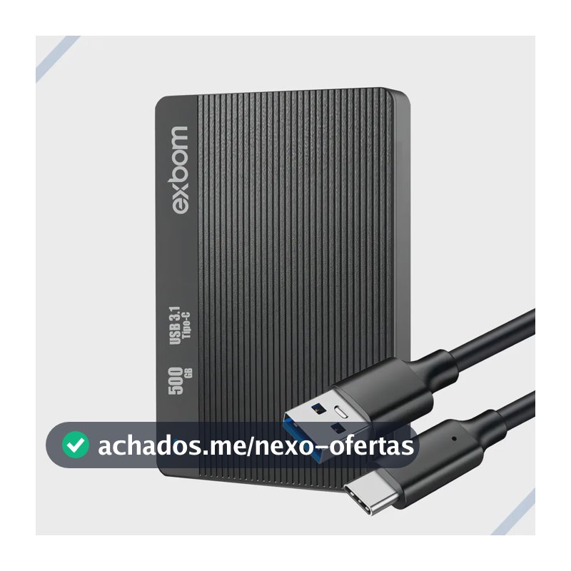 Hd externo 500gb Exbom cor preto