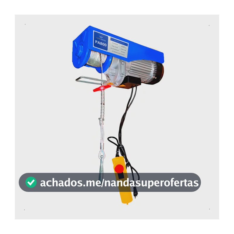 Talha Elétrica 400/800kg Elevação 12m 1500W Guincho de Coluna Cabo de Aço King Note