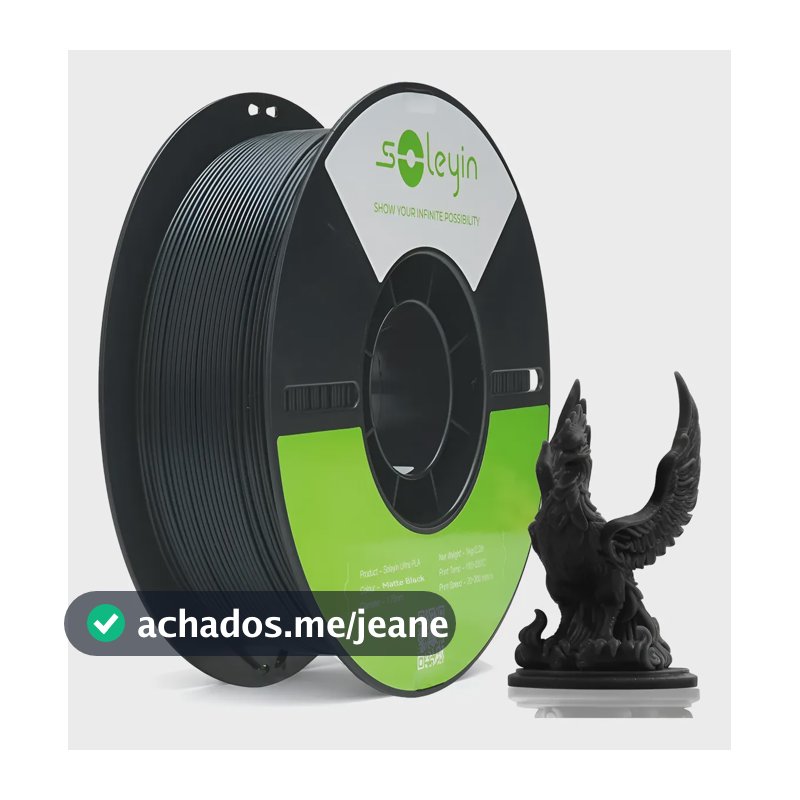 Filamento Creality Soleyin Ultra Pla 1kg 1.75mm-varias Cores Preto Fosco