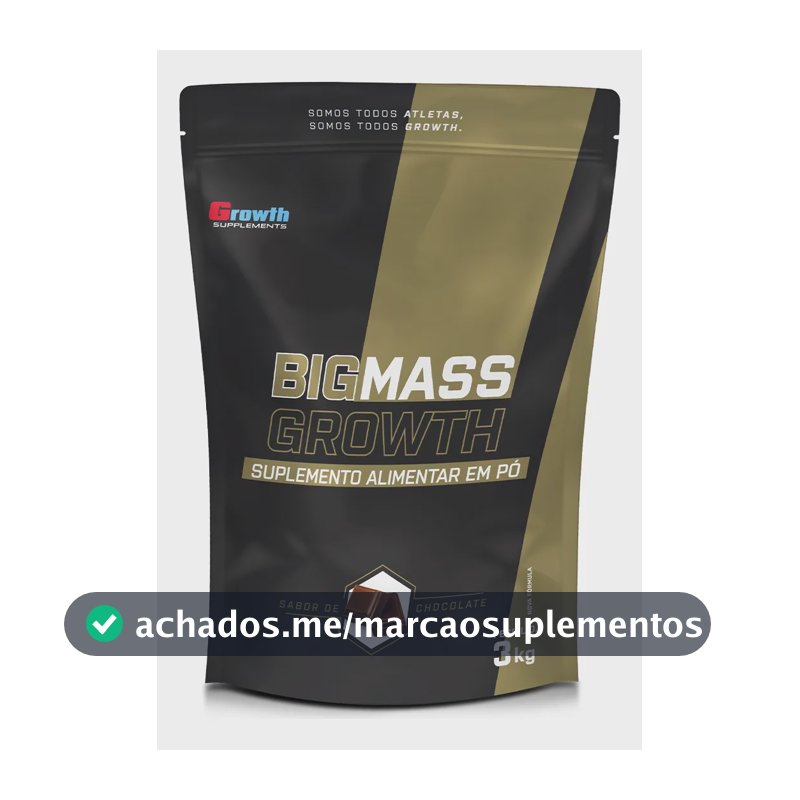 Hipercalórico Big Mass 3kg Growth Supplements - Sabor Chocolate