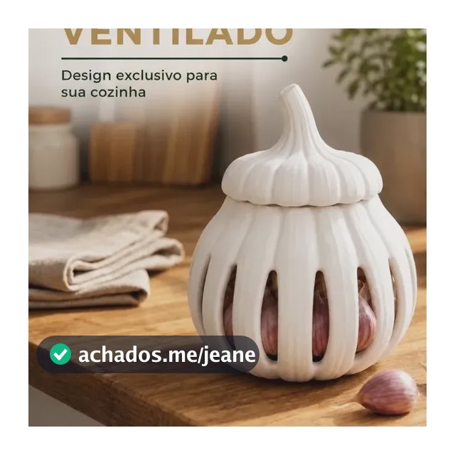 Porta Alho Ventilado C/ Tampa Removível