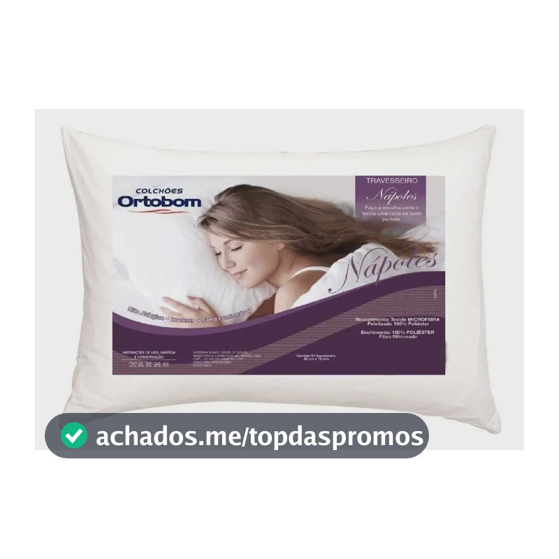 Travesseiro De Cabeça Ortobom Nápoles Inodoro 100% Conforto