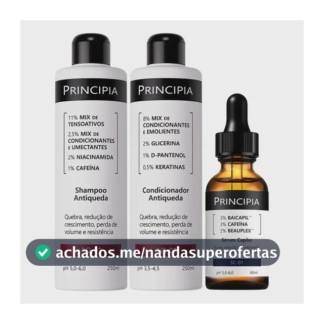 Principia Kit Antiqueda Trio Shampoo + Condicionar + Sc-01