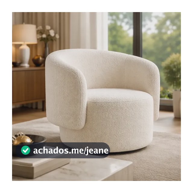 Poltrona Decorativa Organica Para Sala Recepcao Luxo Boucle Bege Boucle Off White