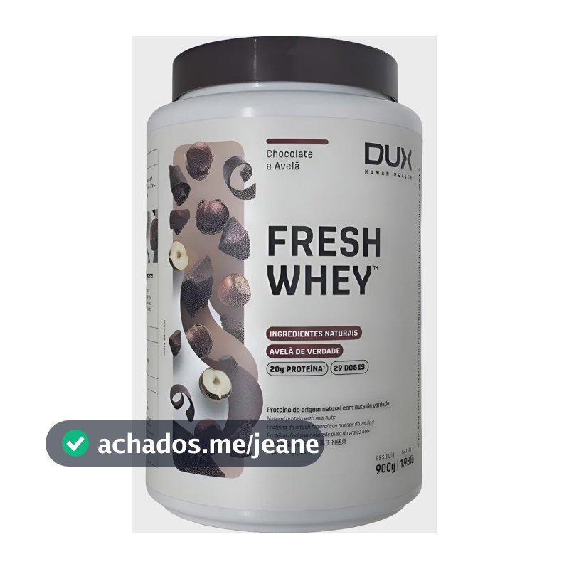 Fresh Whey 900g Sabor Chocolate Belga E Avelã Dux Nutrition Chocolate Belga E Avelã