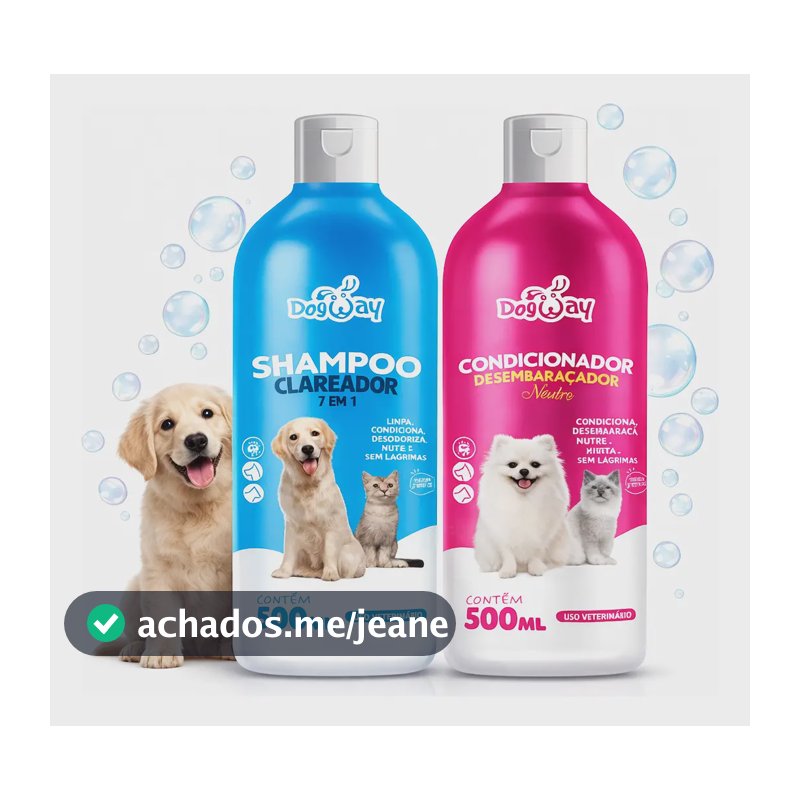 Kit Shampoo  Condicionador Desembaraçador Para Cães  500 Ml Aloe Vera