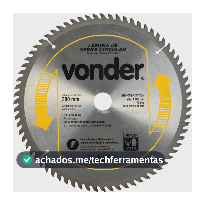 Lamina Serra Circular Videa 300x30x72d Vonder