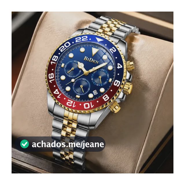 Relógio Masculino Quartzo Cronógrafo Aro Giratório Aço Inox