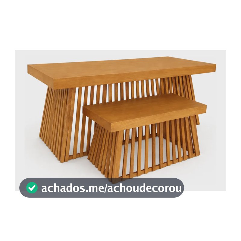 Kit Dupla Mesas Ripada Madeira Desmontável Festas Casamento Mel