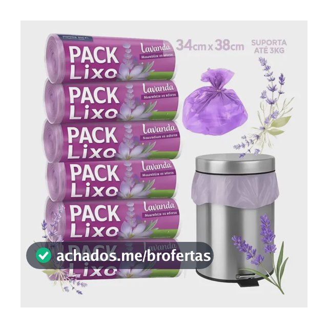 Kit 6 Saco De Lixo Perfumado Lavanda 240 Un Banheiro E Pia